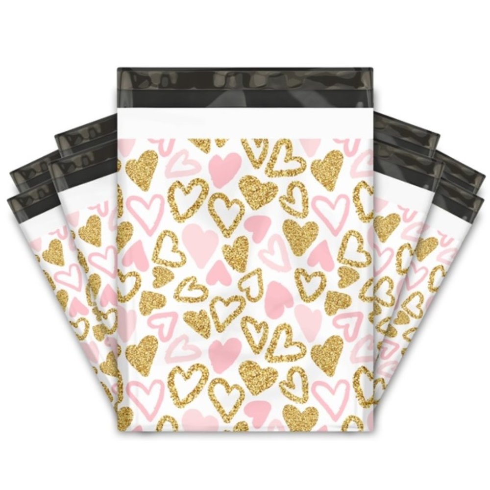 Pink & Gold Hearts Mailers